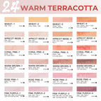 Fuumuui CREAMORA Watercolor Paint Set 24 Color Opaque Semi-Solid Warm Terracotta | for Soft Gradient, Figure Painting, Portrait Sketch, Professional Art Supplies Artists & Beginner Painting Sketching