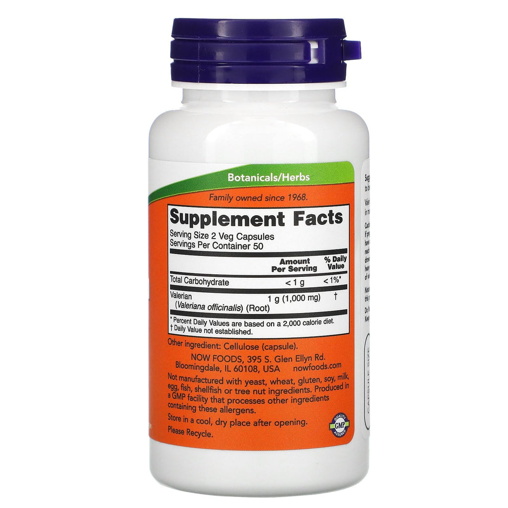 Buy now NOW Foods Valerian Root, 500mg, 100 Capsules at indiglob india