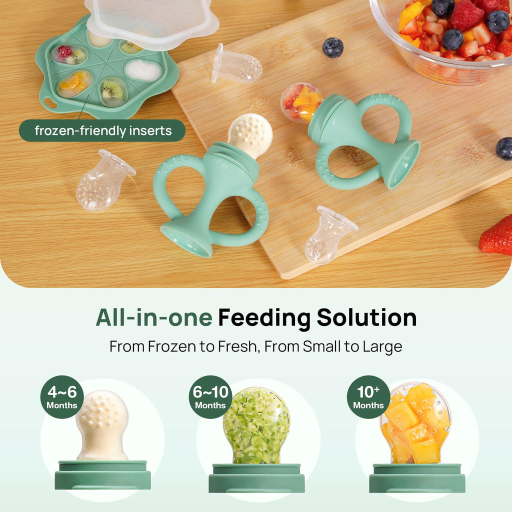 Papablic Easyhold Baby Fruit Food Feeder, Teething Relief & Frozen Teether