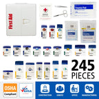 First Aid Only SmartCompliance 50-Person OSHA Compliant First Aid Kit for Business and Office Spaces - Large Plastic Cabinet - Emergency Supplies for Cuts, Bruises, and Scrapes - 245 Pieces