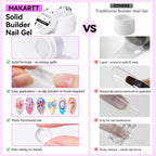 Makartt 3D Gel Nail Art, Clear Non-Sticky 4-in-1 Glux Gel | For Molding, Carving, Shaping, Raised Designs and Nail Extension, UV/LED Cure, Home DIY and Professional Nail Art, 15g