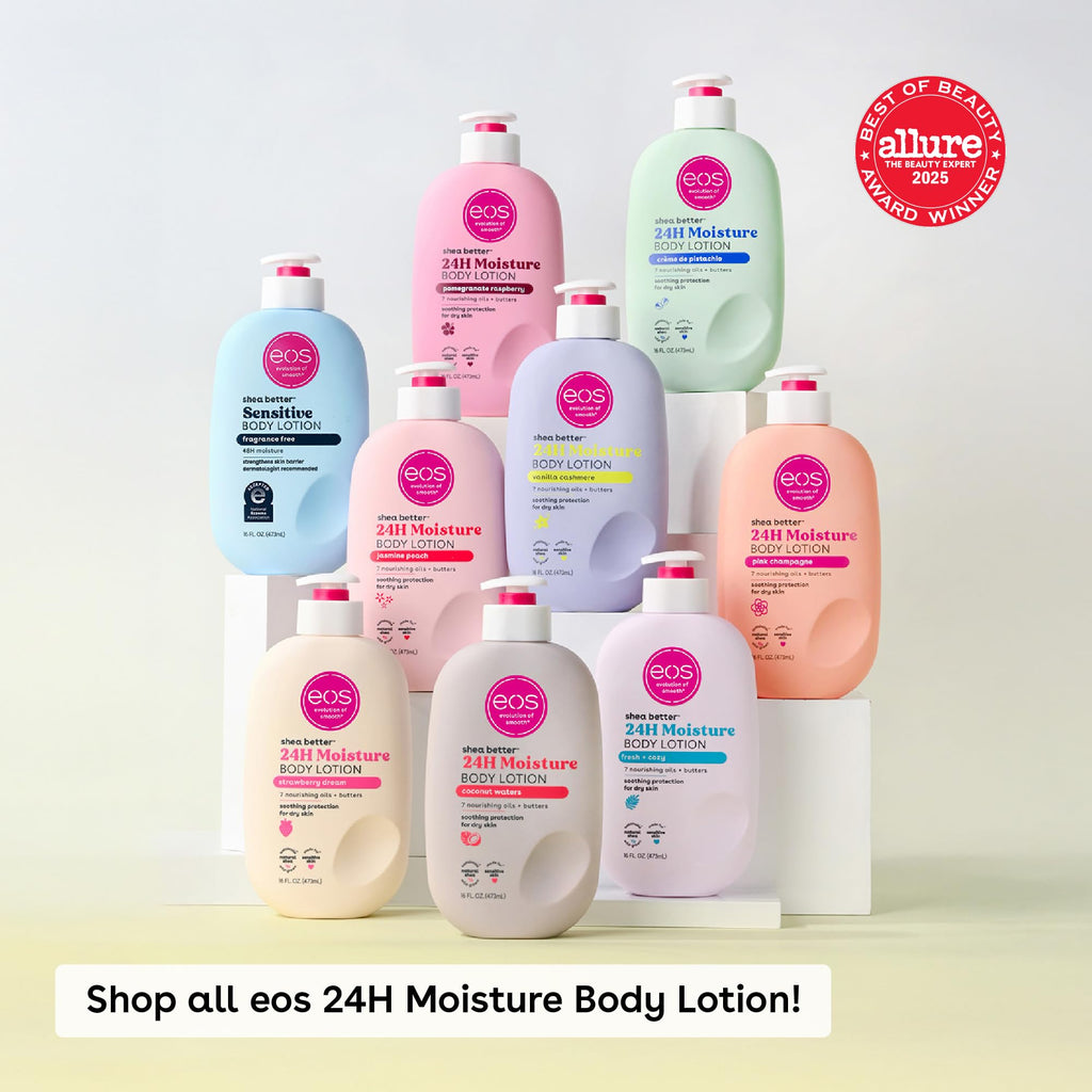 Buy now eos 24H Moisture Travel Body Lotion- Vanilla Cashmere, Travel Size Essential, Toiletries, Mini Body Lotion For Dry Skin, 2.5 fl oz at indiglob india
