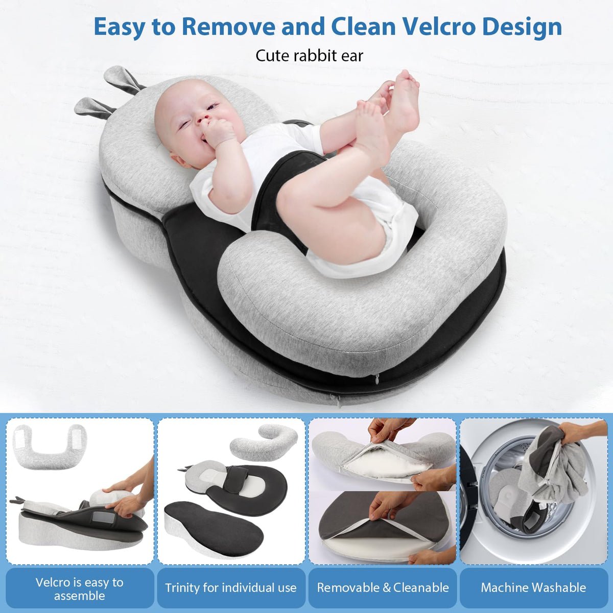 Baby Lounger, Dual-Function Removable Machine-Washable Pad