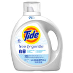 Buy now Tide Free & Gentle Liquid Laundry Detergent, Unscented, 1.47 L (32 Loads) Unscented 115 Fl Oz (Pack of 1) at indiglob india