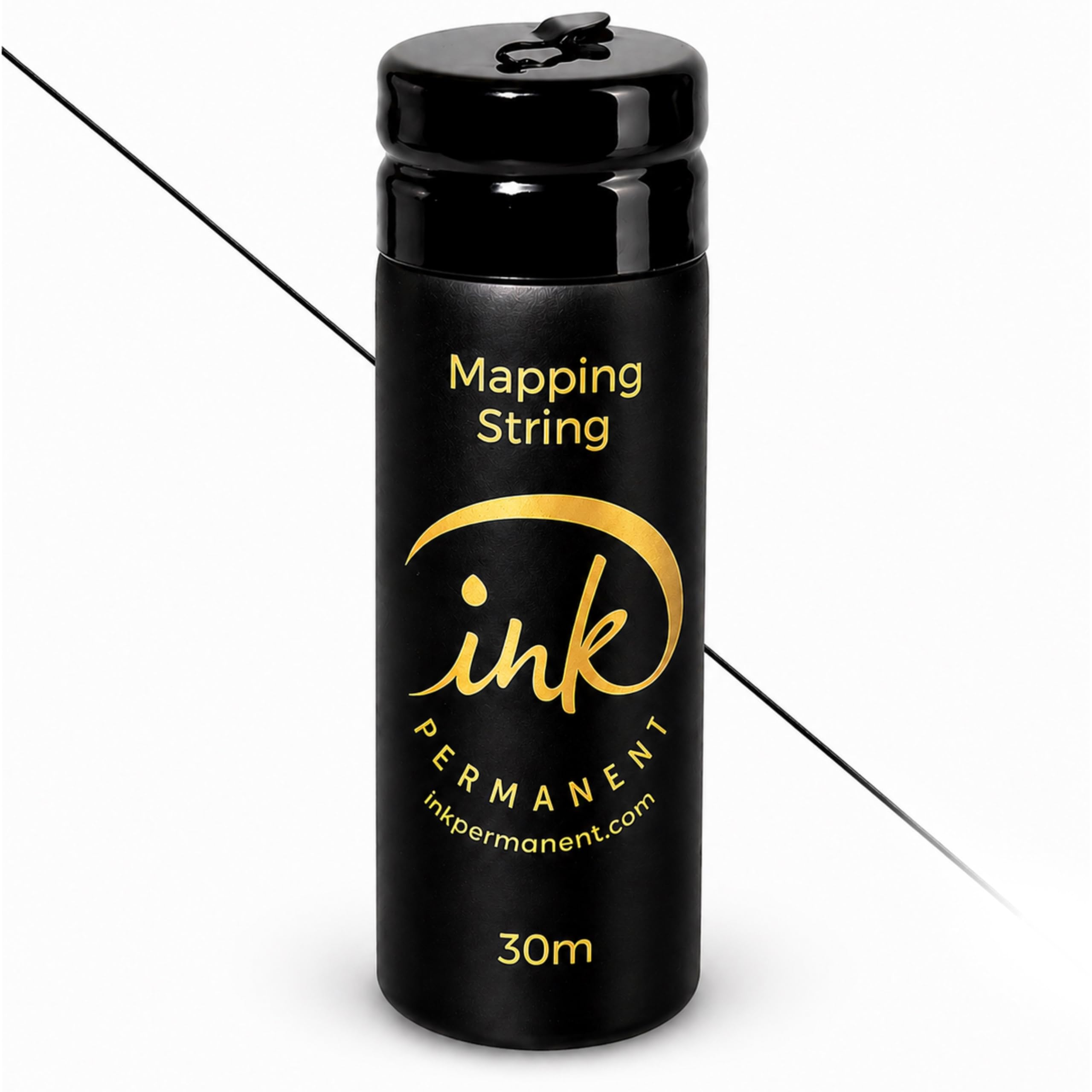 Ink Permanent Brow Mapping String, Black, 100 Ft Pre-Inked Thread for PMU | 100 ft black pre-inked mapping thread helps mark clean brow guide lines for shaping, symmetry checks, PMU and microblading.