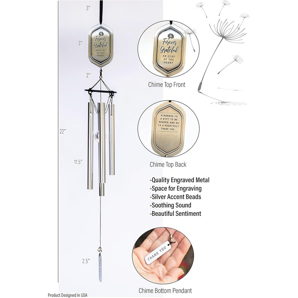 Buy now Forever Grateful Wind Chime with Engraved Thank You Message - Unique Gift of Gratitude/Appreciation Gift/Thank You Gift for Special Friend/Family/Coworkers/Teachers/Mentor at indiglob india