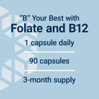 Life Extension BioActive Folate & Vitamin B12, Promotes Heart, Brain & GI Tract Health, Non-GMO, Gluten-Free, Vegetarian, 90 Capsules | BioActive Folate & Vitamin B12 Promotes Heart, Brain & GI Tract Health, Non-GMO, Gluten-Free & Vegetarian