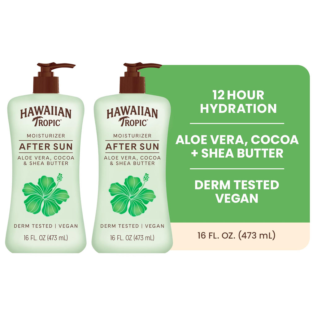 Hawaiian Tropic Lime Coolada After Sun Lotion, 16 Fl Oz (2 Pack) | Moisturizing after sun care, Lime scented lotion with aloe, Contains cocoa and shea butters, 12 hour hydrating skin care