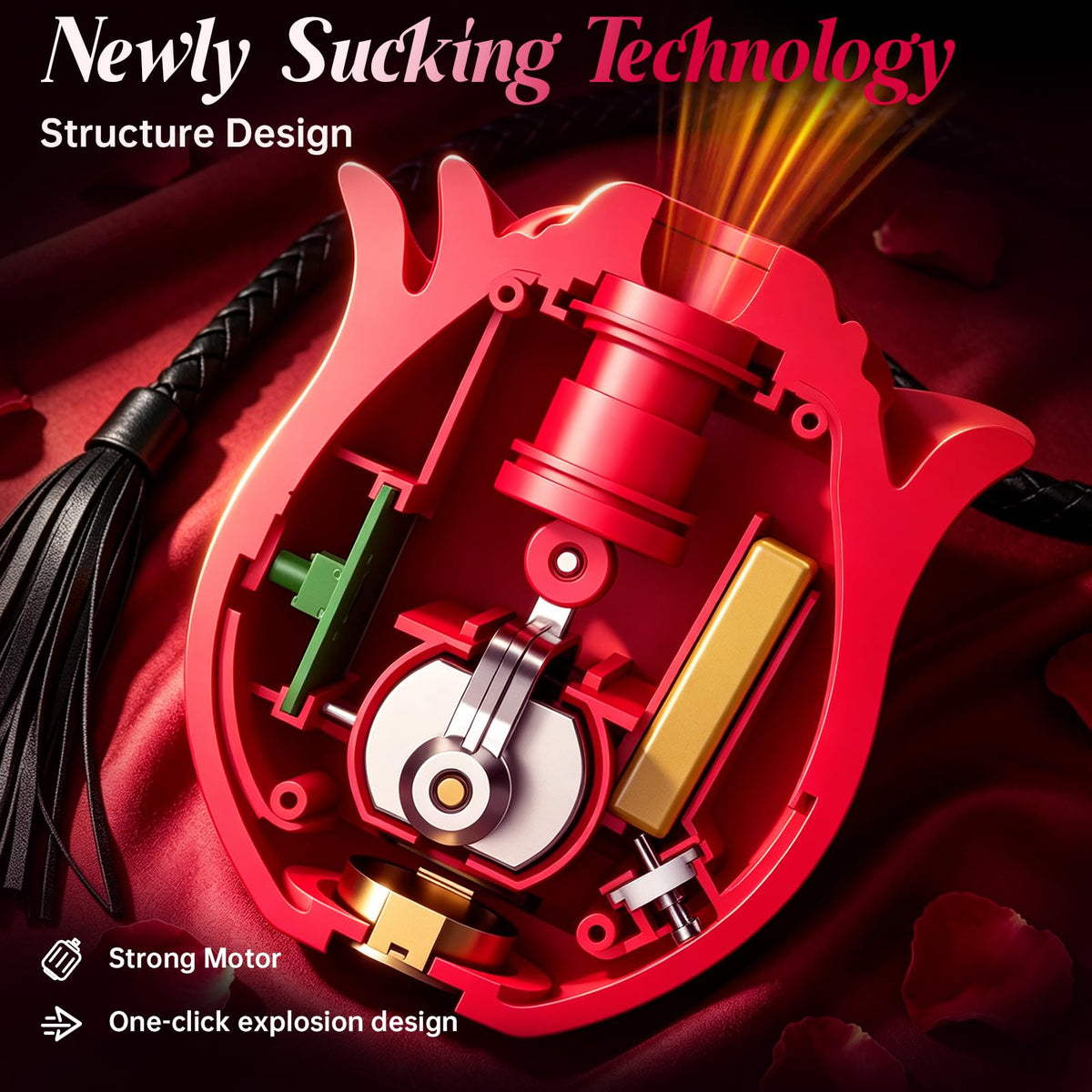 Rose Sex Toy Sucking Vibrator - Rose Toy Clit Sucker App Control Vibrator with 10 Suction Modes for Clitoral, Anal & Nipple Stimulation, Female Adult Sex Toys for Women Couples Oral Sex Pleasure