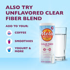Metamucil Fiber Supplement, Clear Mixing Fiber Powder Stick Packs, Mixed Berry Flavor, On the go, Plant Based Prebiotic Fiber Supplement Blend for Daily Digestive Health, 21 Stick Packs