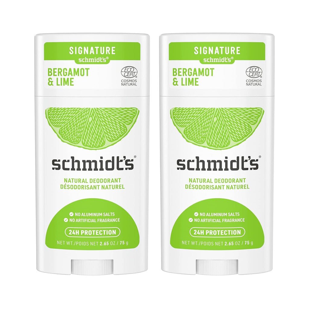 Schmidt's Aluminum Free Natural Deodorant Sandalwood & Citrus 2.65 oz 2 ct | 24 Hour Odor Protection for Women and Men. With Natural Ingredients. Cruelty-Free