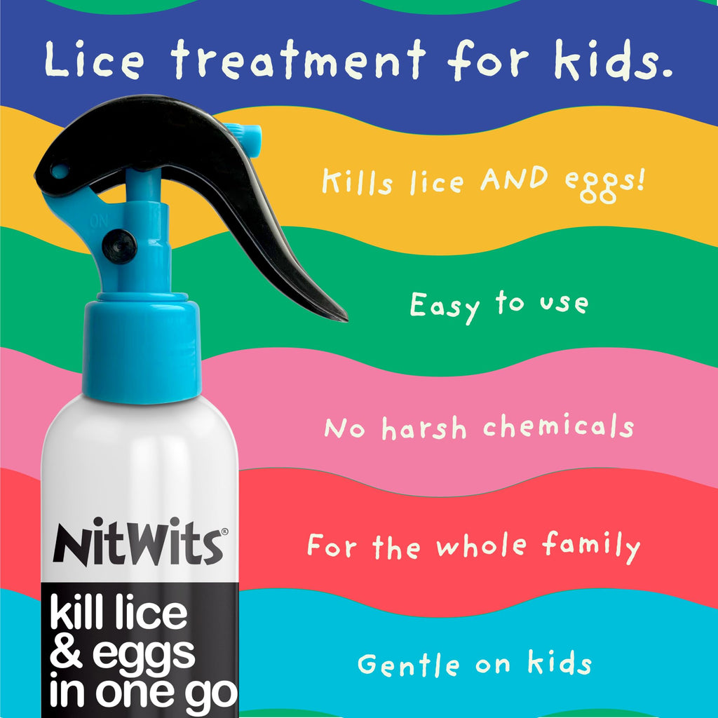 NitWits All-in-One Lice Treatment Spray, Kills Super Lice & Eggs, 120ml