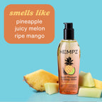 Hempz Sweet Pineapple & Honey Melon Multi-Purpose Body Oil - 6.76 Fl Oz | Pineapple & Honey Melon Extracts, Hemp Seed Oil for Dry Skin, Coconut Oil, Multi-Purpose for Bath, Skin & Shaving