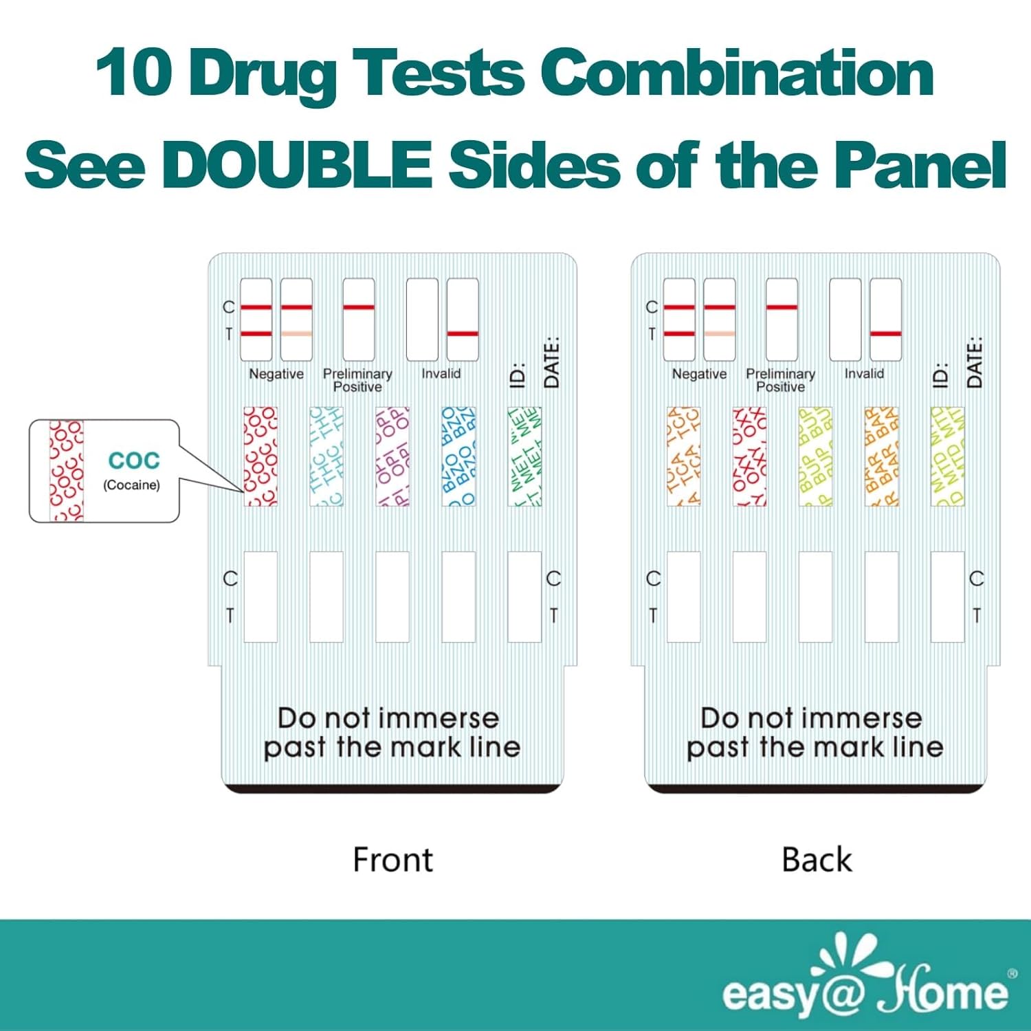 Buy now Easy@Home Multi-Drug Screen Test: 10 Pack Urine Drug Tests Kit, Testing BZO/COC/THC/MET/MOR/OXY/BAR/BUP/MTD/TCA, Instant Drugs Test Including Marijuana Test, #EDOAP-7104 at indiglob india