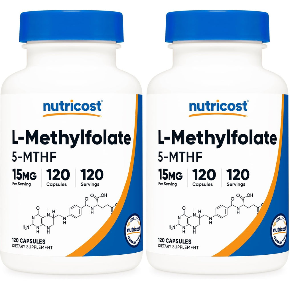 Nutricost L-Methylfolate 15mg, 120 Capsules (5-MTHF) Gluten-Free, Vegan | GMO-Free