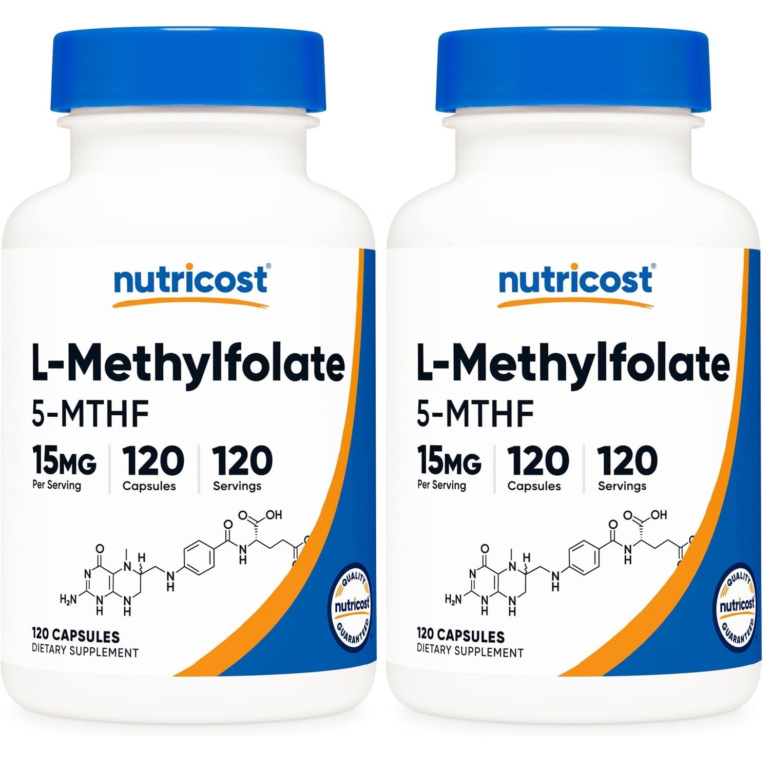 Nutricost L-Methylfolate 15mg, 120 Capsules (5-MTHF) Gluten-Free, Vegan | GMO-Free