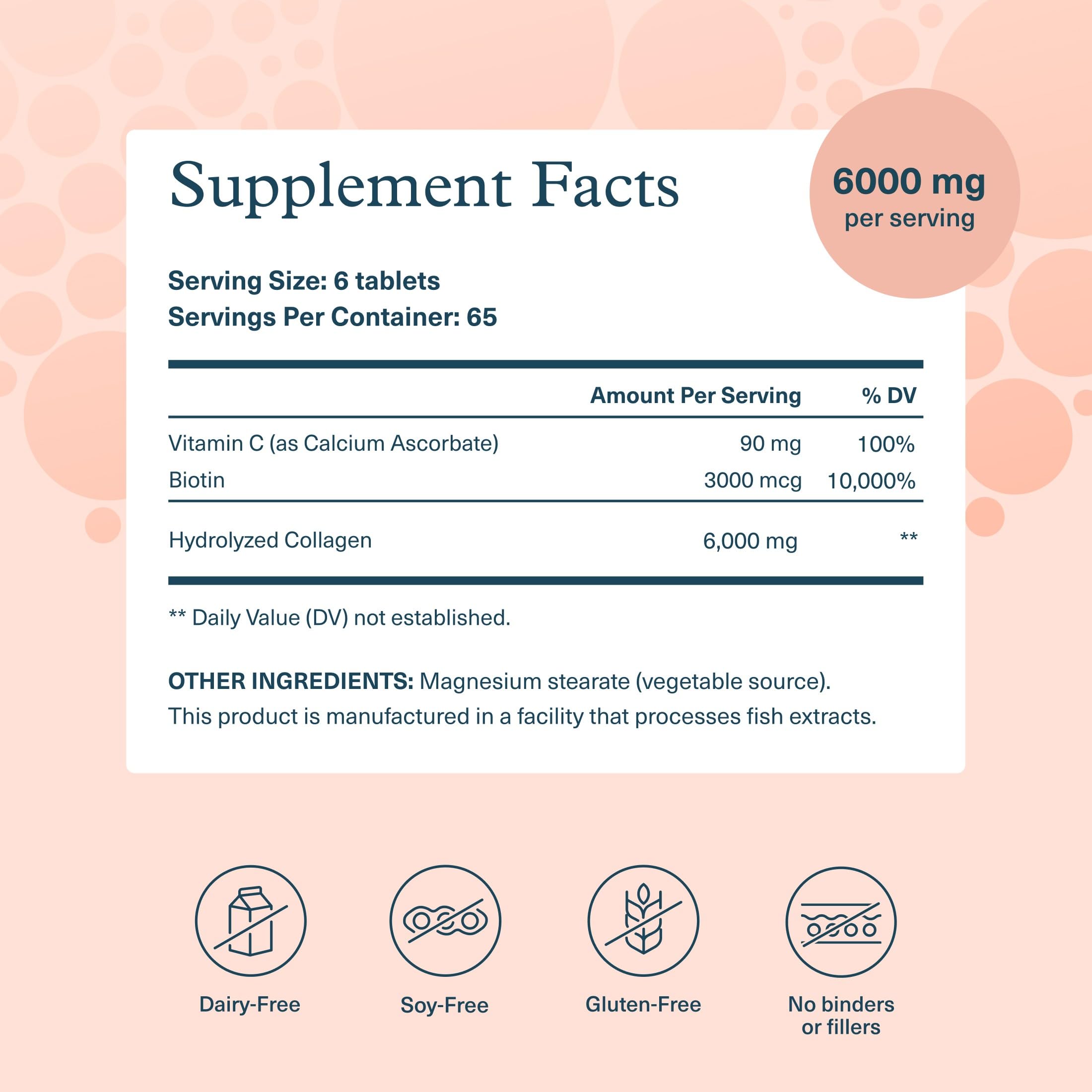 Youtheory Collagen + Biotin - Advanced Collagen Supplement - with Hydrolyzed Peptides, Vitamin C & Vitamin B - Supports Hair Growth, Nail Health & Anti-Aging* - 390 Tablets