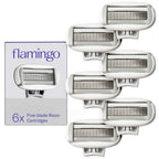 Flamingo Women's Original Razor Blade Refill Cartridges - 6 Count | 5-Blade Shaving Razors for Women
