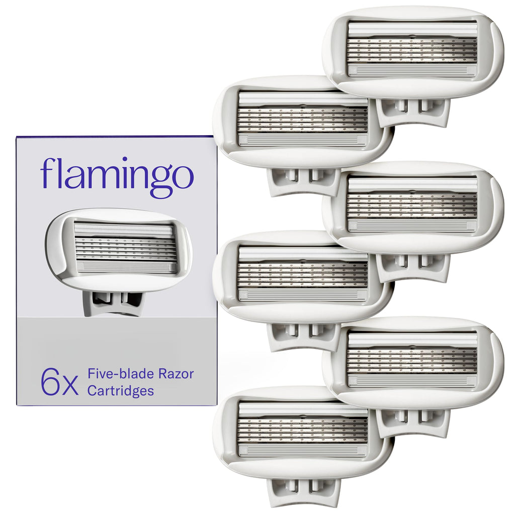 Flamingo Women's Original Razor Blade Refill Cartridges - 6 Count | 5-Blade Shaving Razors for Women