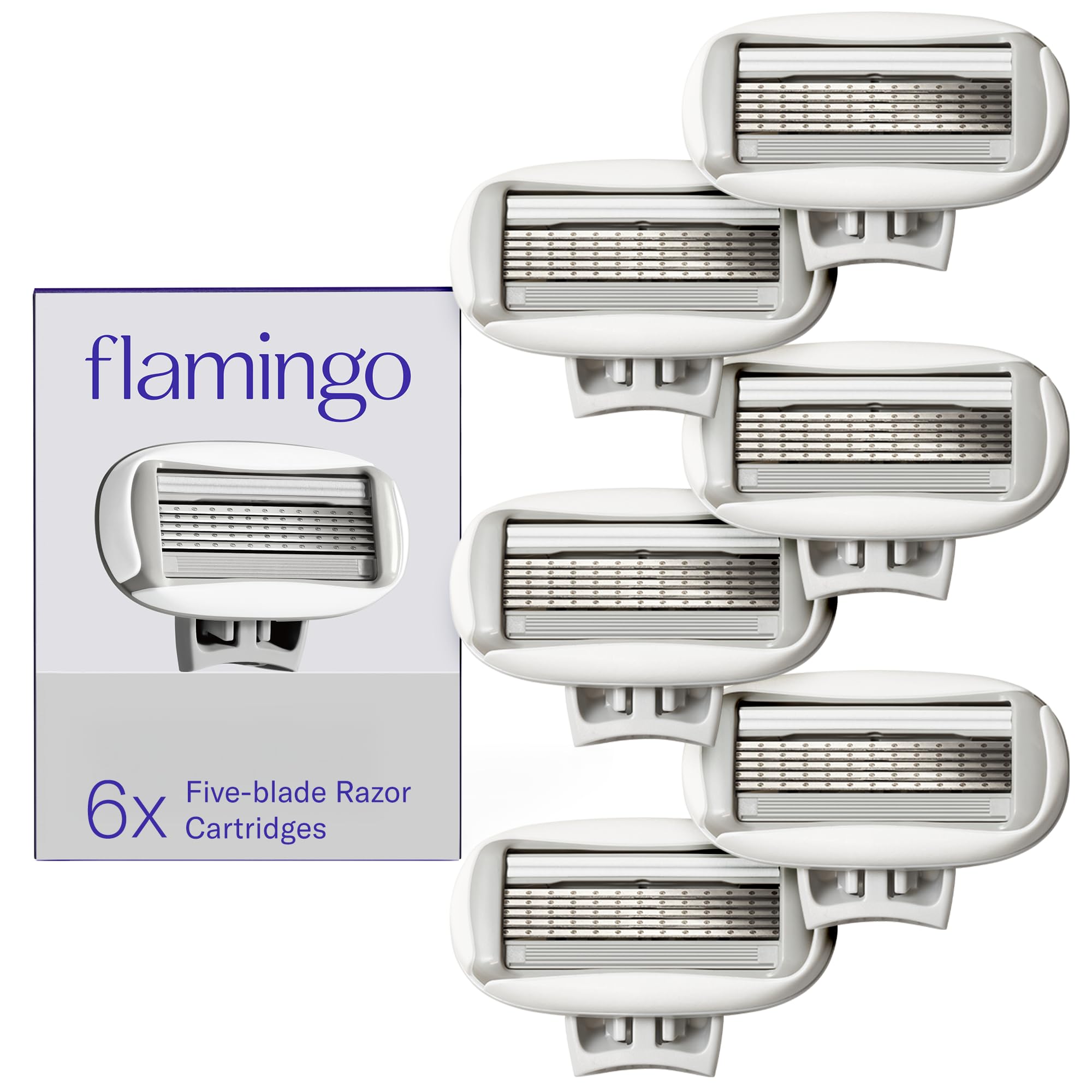Flamingo Women's Original Razor Blade Refill Cartridges - 6 Count | 5-Blade Shaving Razors for Women