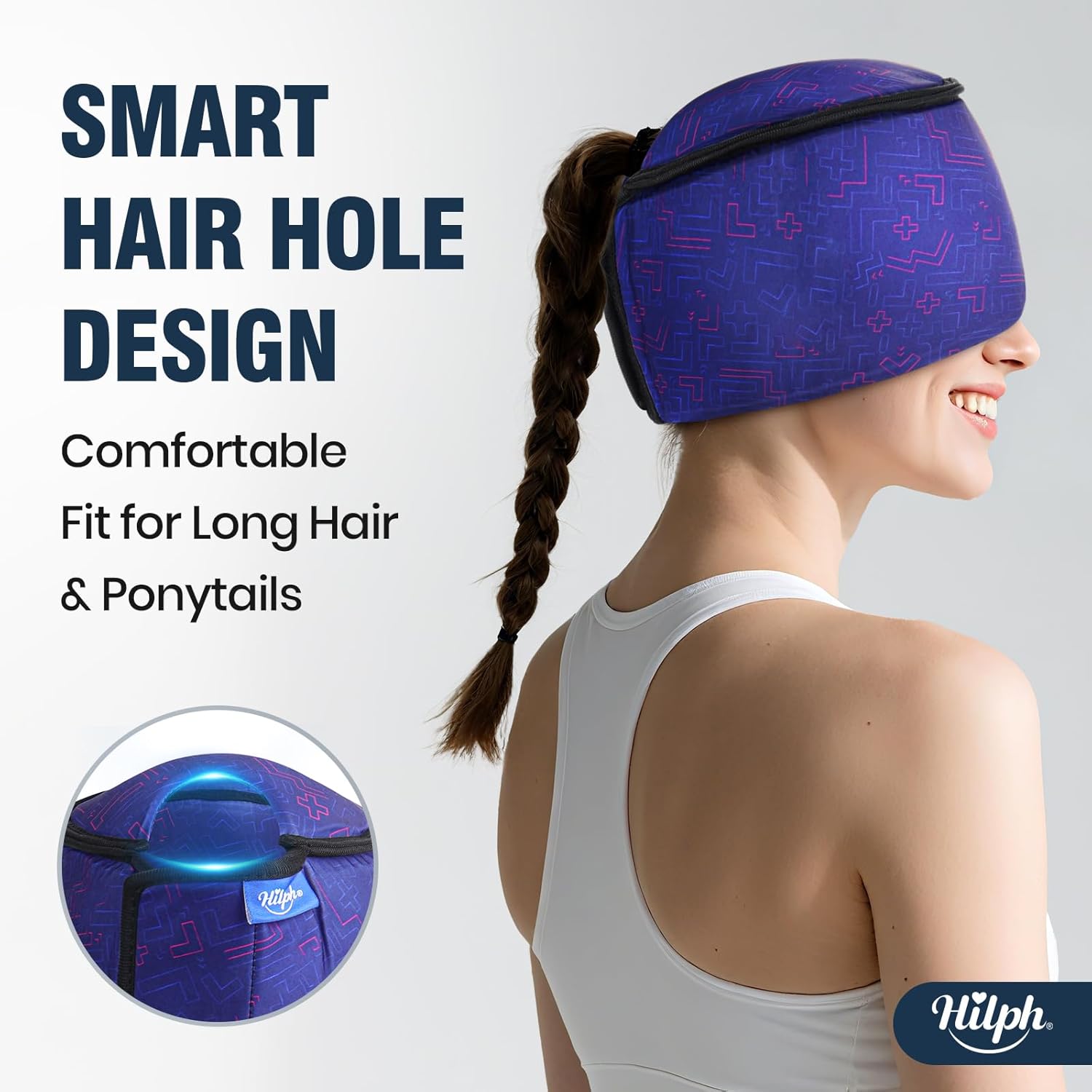 Buy now Hilph Cold Cap for Chemotherapy Patients, Stress Relief Hat, Ice Caps for Chemo with Top Coverage, Cold Hats for Head Discomfort, Adjustable Migraine Headache Relief Ice Pack for Women and Men, Blue at indiglob india