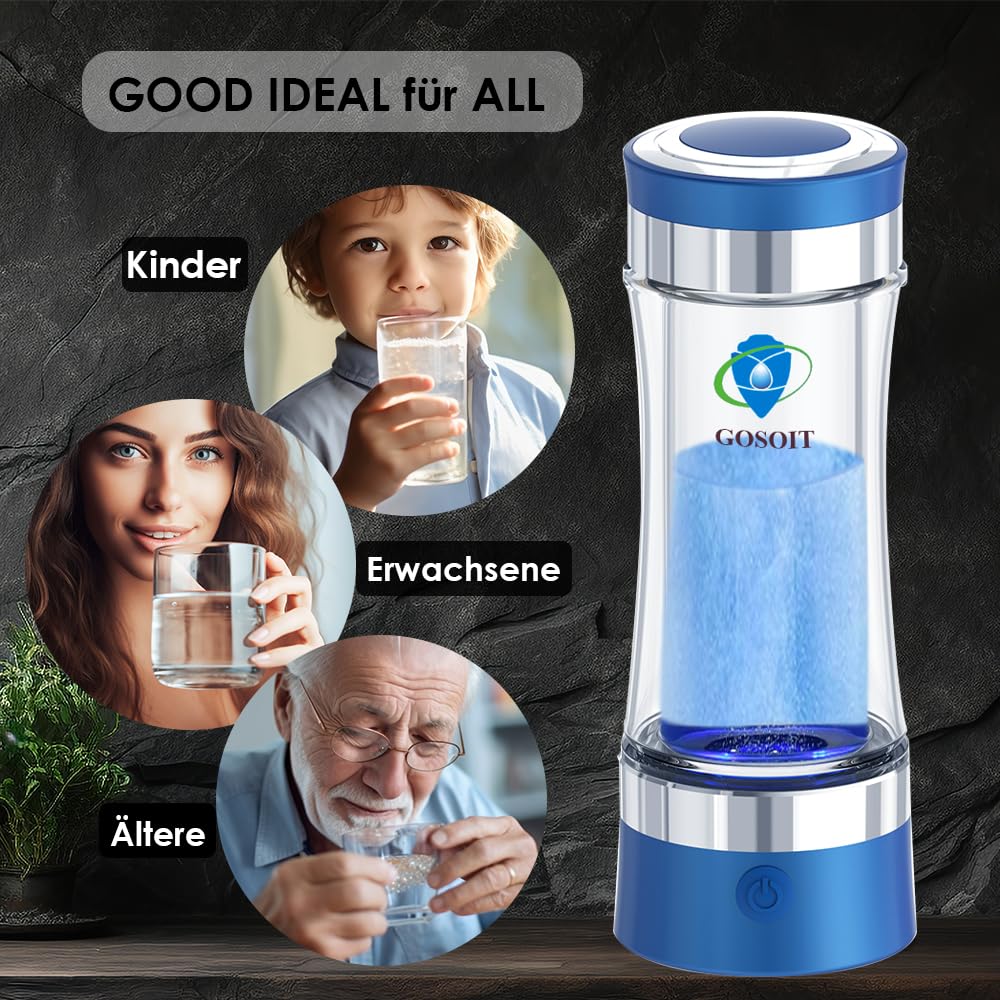Buy now Hydrogen Alkaline Water Bottle Maker Machine Hydrogen Water Generator Ionizer with SPE and PEM Technology,US Dupont Membrane Make Hydrogen Content up to 800-1200 PPB and PH of 7.5-9.0 at indiglob india