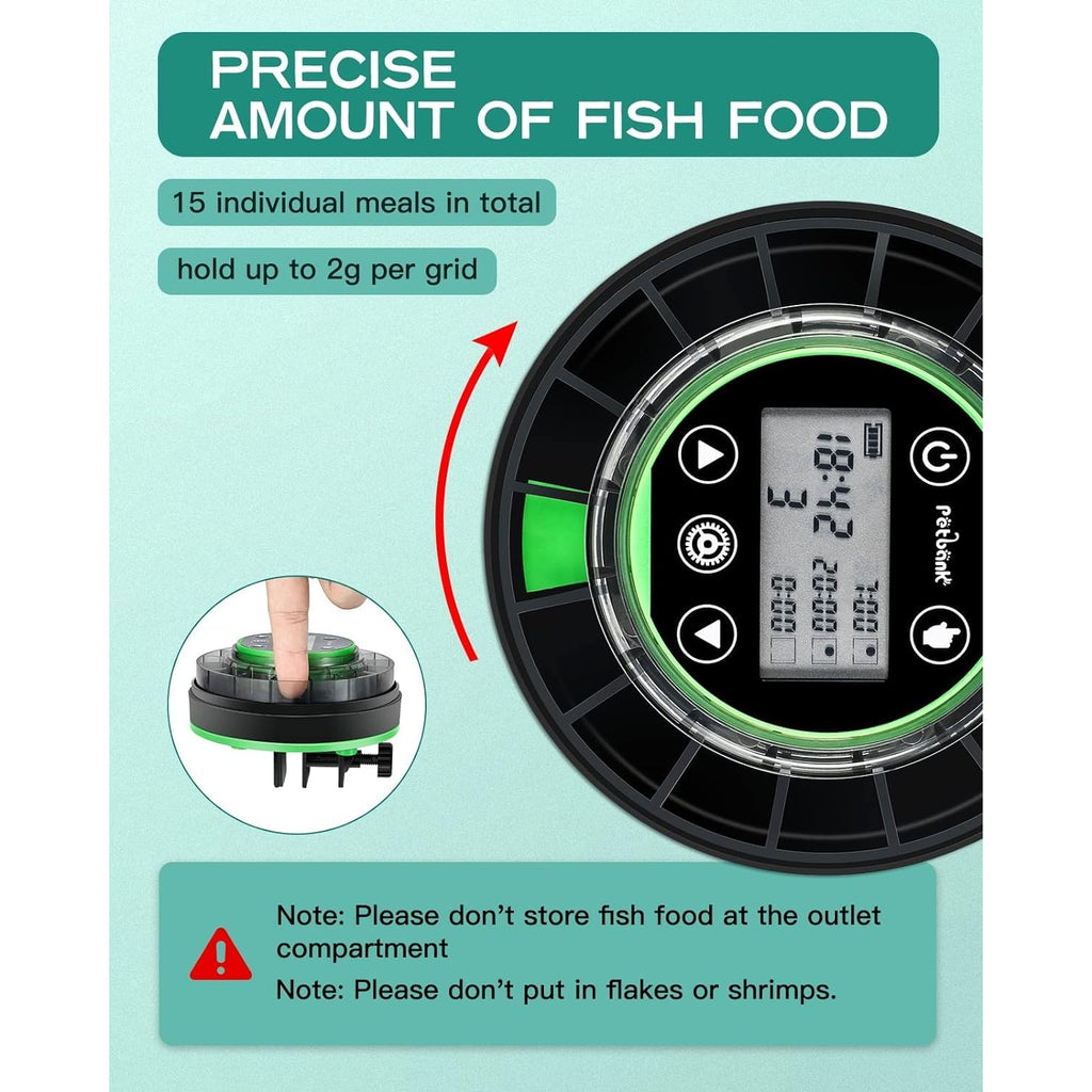 Automatic Fish Feeder for Aquarium Portion Control & Moisture-Proof
