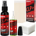 CLP Gun Oil Cleaner & Lubricant Kit - Universal Gun Cleaning Set with 2oz Spray & 1oz Needle Oiler, Synthetic Rust Preventative Solvent for Handgun, Pistol, Rifle, Shotgun, 50 Patches & 10 Swab