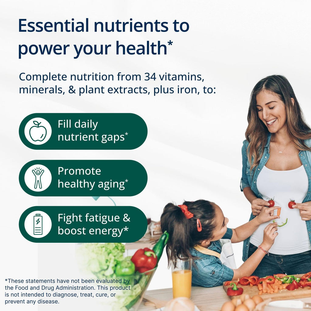 Metagenics PhytoMulti with Iron, Iron Bisglycinate 18 mg, 60 Tablets | Daily Multivitamin for Men and Women with Phytonutrients, Methylfolate, Vitamins A-K, Zinc and B6, Iron Bisglycinate 18 mg