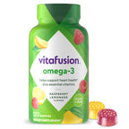 Buy now Vitafusion Omega-3 Gummy Vitamins, Berry Lemonade Flavored, Heart Health Vitamins(1) With Omega 3 EPA/DHA and Vitamins A, C, D and E, Americaâ€™s Number 1 Vitamin Brand, 60 Day Supply, 120 Count at indiglob india