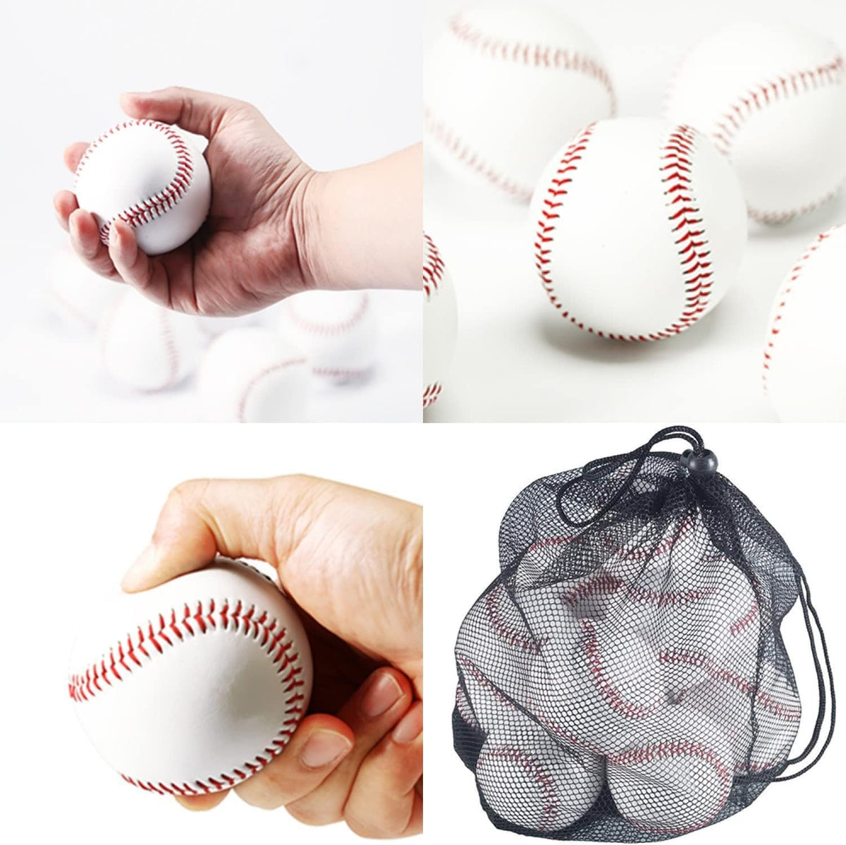 Tebery 12 Pack Standard Size T-Ball Training Baseballs, Reduced Impact Kids Safety Baseball, Unmarked & Soft Practice Baseballs for League Play, Pitching, Hitting, Batting, Fielding, Autograph