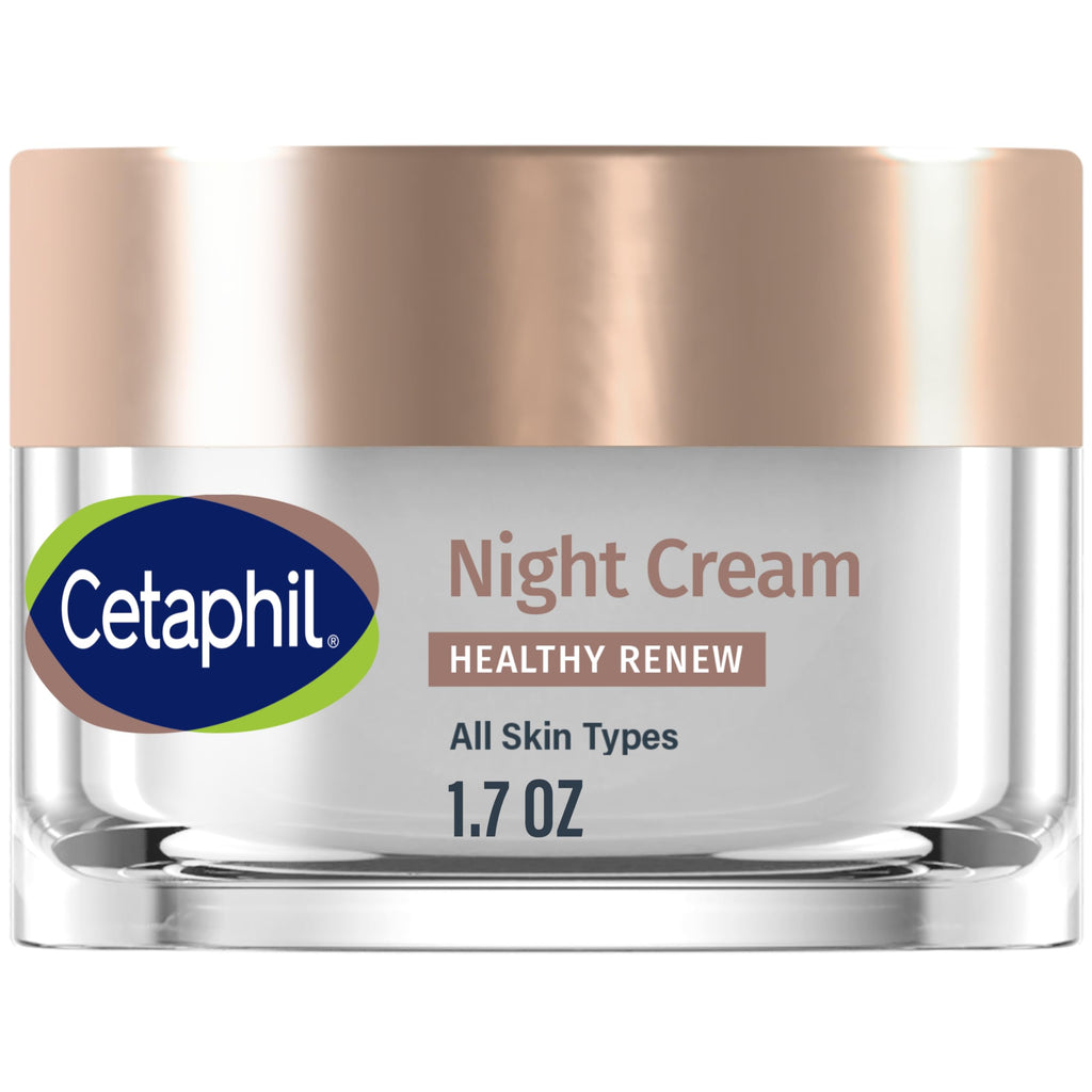 Cetaphil Healthy Renew Night Face Cream, Anti-Wrinkle, Peptides, 1.7 oz | Skin Tightening, Wrinkle Repair, Retinol Alternative, Fragrance Free, Sensitive Skin, Firming Peptide Night Cream For Women