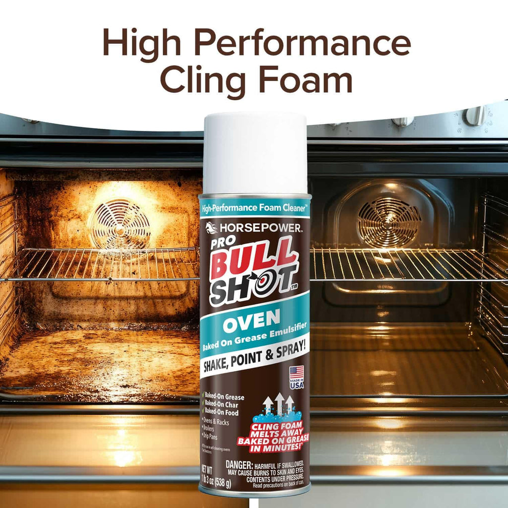 Bull Shot Oven Pro, AS SEEN ON TV, Cling Foam Melts Away Baked-On Grease, Char & Food In Minutes, Professional Strength, Shake, Point & Spray, Made in the USA, Ovens, Racks, Drip Pans & Broilers