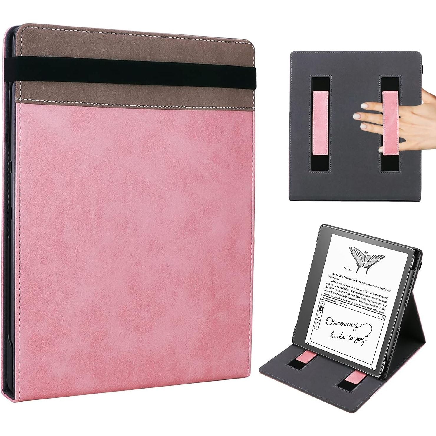 Buy now WALNEW Flip Case for 10.2-inch Kindle Scribe 2024/2022 Released, Two Hand Straps and Vertical Multi-Viewing Stand Cover with Auto Wake/Sleep for 10.2” Amazon Kindle Scribe E-Reader(Gray) Rosegold at indiglob india