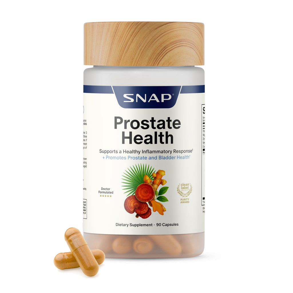Snap Supplements Prostate Health Supplements for Men, 90 Vegan Capsules | Supports Urinary Tone and Healthy DHT Balance, Saw Palmetto for Men, Stinging Nettle, Beta-Sitosterol, Non-GMO, Gluten-Free