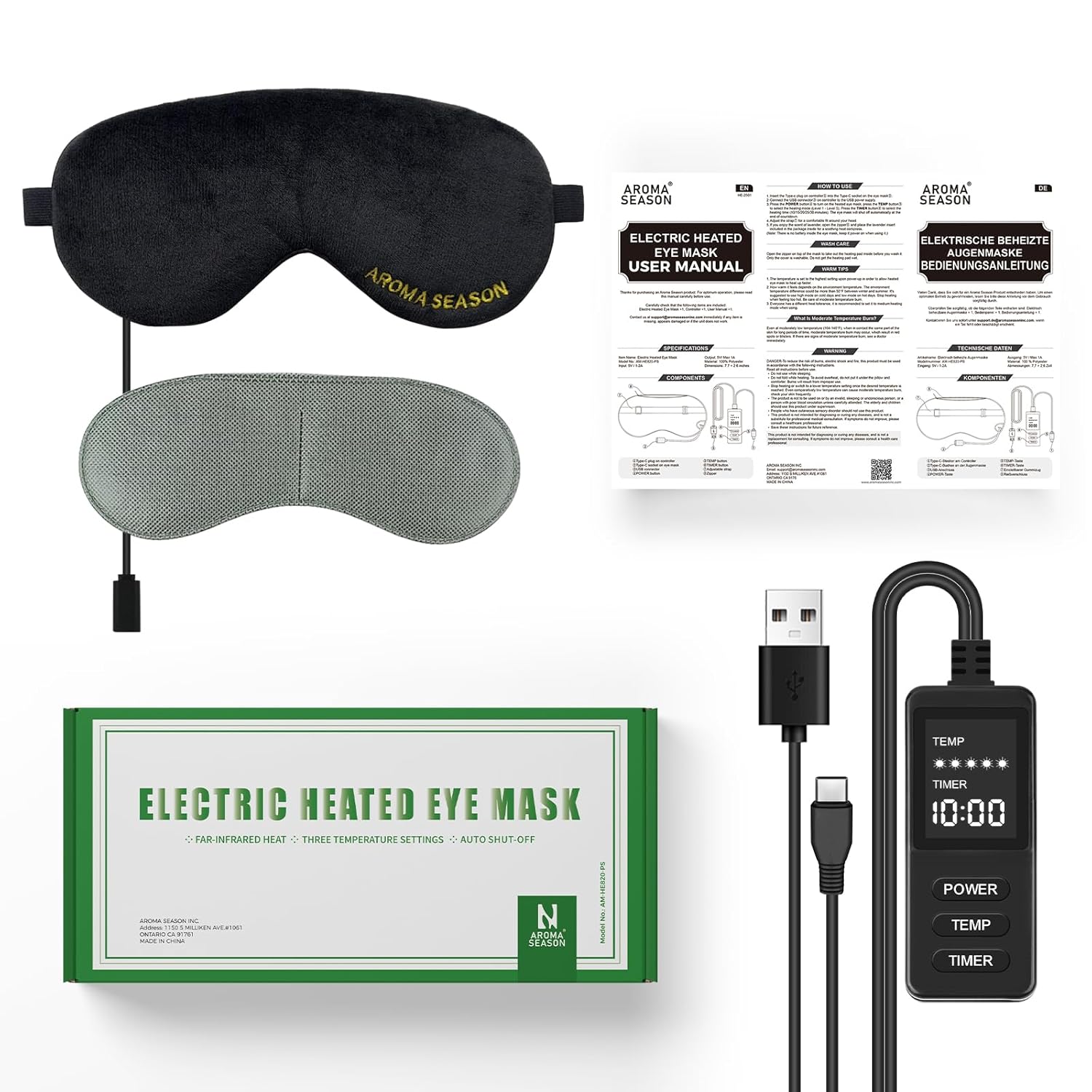 Buy now Aroma Season Heated Eye Mask, Warm Eye Compress for Dry Eyes MGD Stye Blephartitis Sinus Migraine, Graphene Heating Element with Natural Lavender Pack (Black) at indiglob india