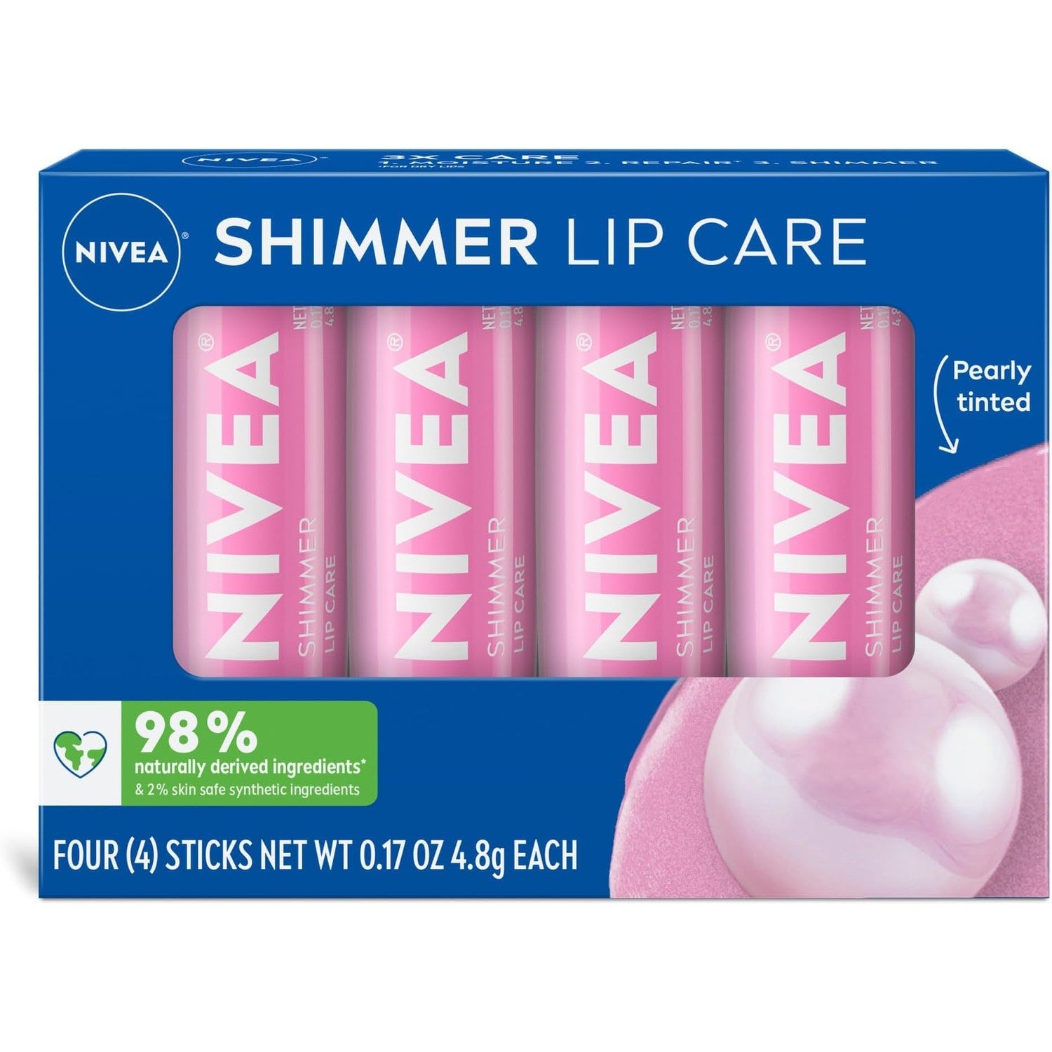 NIVEA Smoothness Lip Care, Sunscreen Lip Balm with SPF 15, 4 x 0.17 OZ | Sunscreen Lip Balm with SPF 15, Shea Butter, Nourishing Oils and Vitamins, 3-in-1 Moisture, Repair Dry Lips and Sunscreen