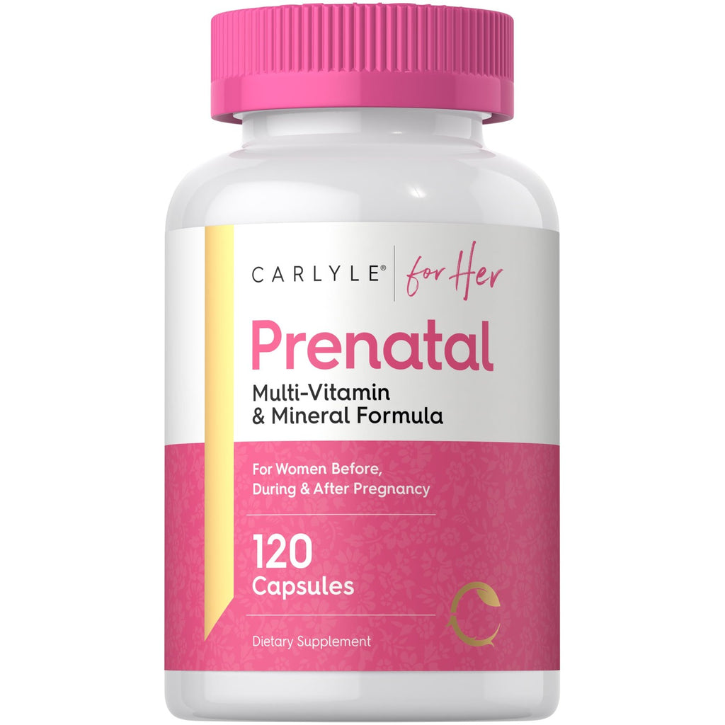 Carlyle Prenatal Vitamins for Women | 120 Capsules | Multivitamin and Mineral Formula with Folic Acid | Non-GMO and Gluten Free Supplement | For Her