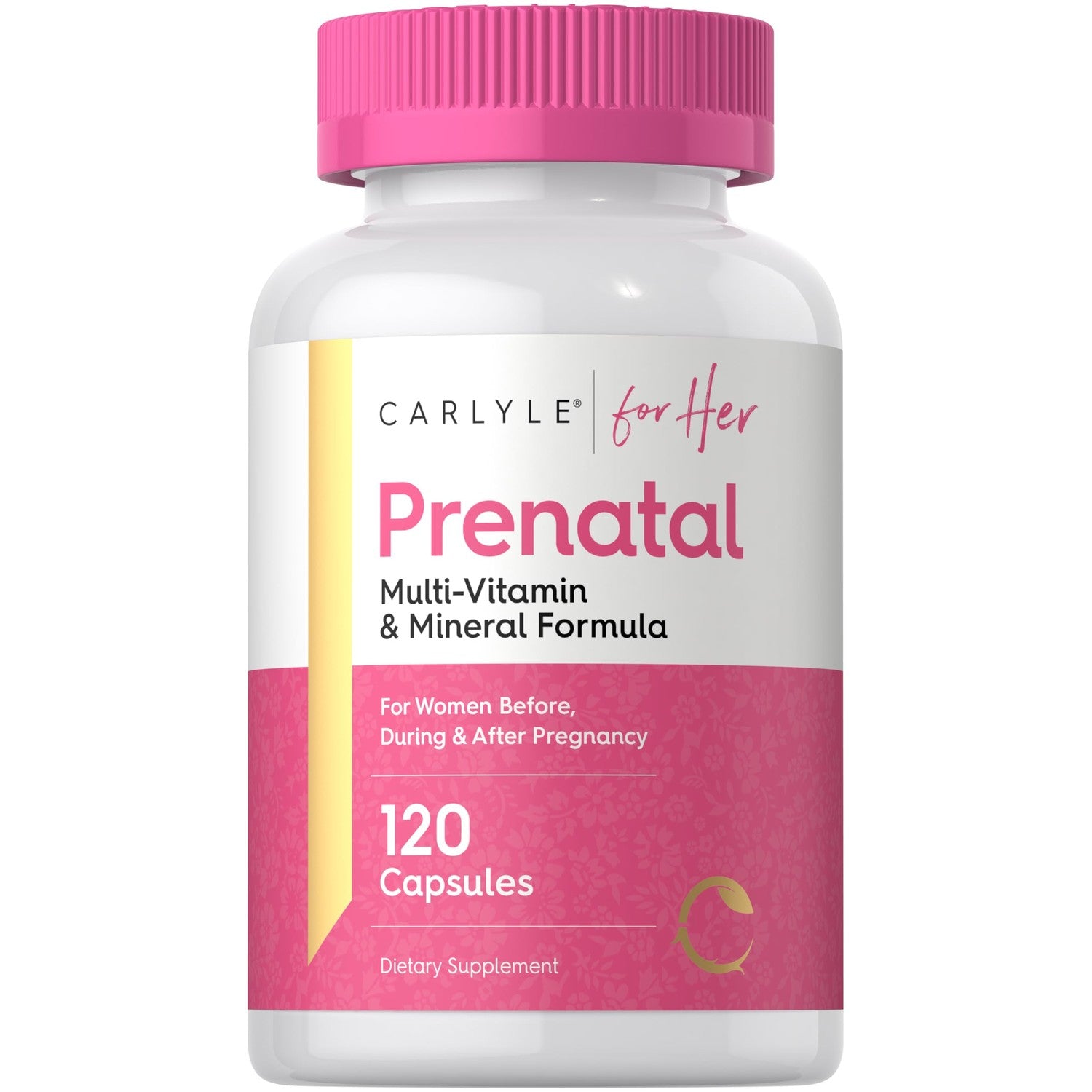 Carlyle Prenatal Vitamins for Women | 120 Capsules | Multivitamin and Mineral Formula with Folic Acid | Non-GMO and Gluten Free Supplement | For Her