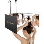 JUSRON 360 Viewing Angle Self Hair Cutting Mirror, Clear Anti-Fog HD Glass, USB Rechargeable, Easy to Use, Height Adjustable, Portable, Good Choice for Gifts | USB Rechargeable, Easy to Use, Height Adjustable, Portable, Good Choice for Gifts