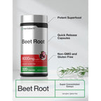 Horbäach Beet Root Powder Capsules | 320 Pills | High Potency Herbal Extract Supplement | Non-GMO, Gluten Free Formula