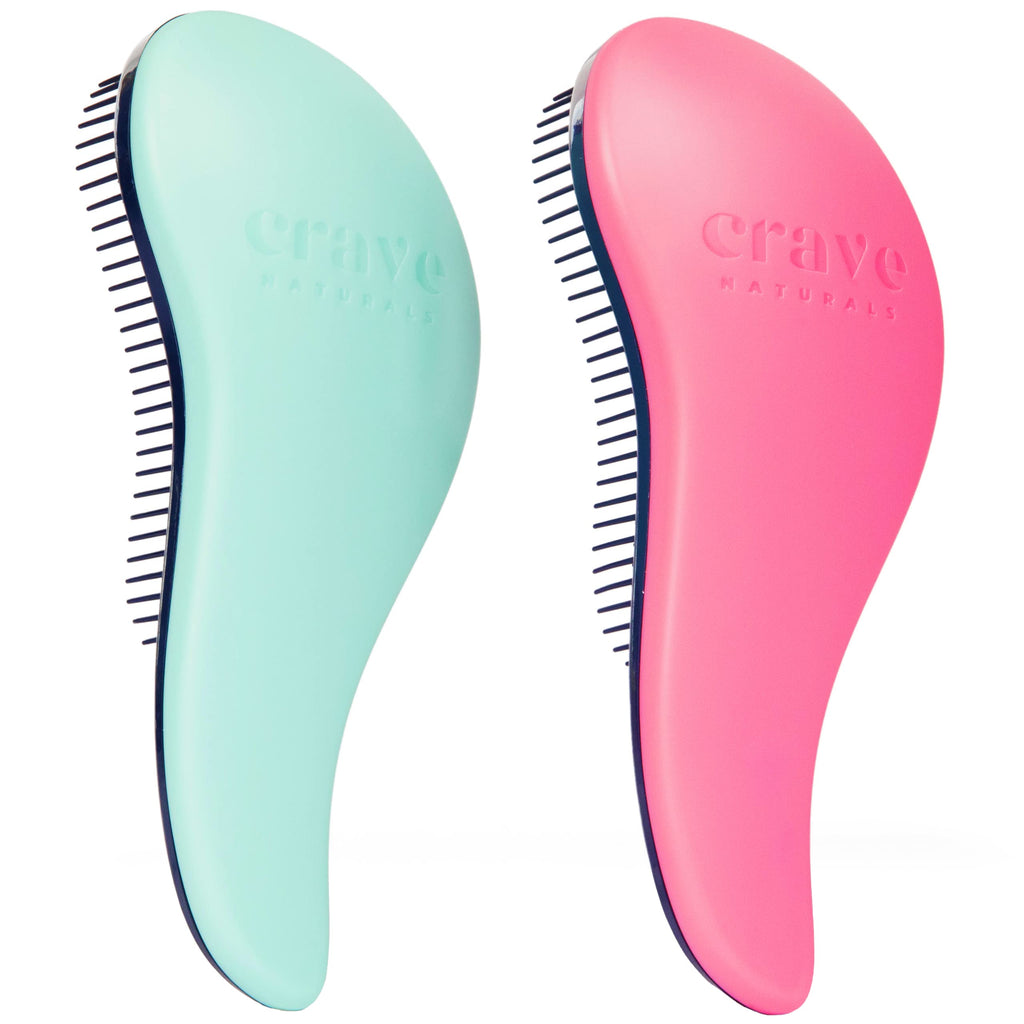 Buy now Crave Naturals Glide Thru Hair Brush - Detangler Brush for Curly, Straight, Wet or Dry Hair - Gentle Detangling Brushes for Adults, Kids, Toddlers - Hair Accessories for Women, 7.5x3" - Pink at indiglob india