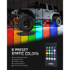 Buy now Xprite Car Underglow Neon Accent Strip Lights, 4 Pcs RGB 252 LEDs Underglow Kit with Sound Active Function Music Mode & Wireless Remote, Exterior Car Lights Underbody Lighting for Truck SUV Van at indiglob india