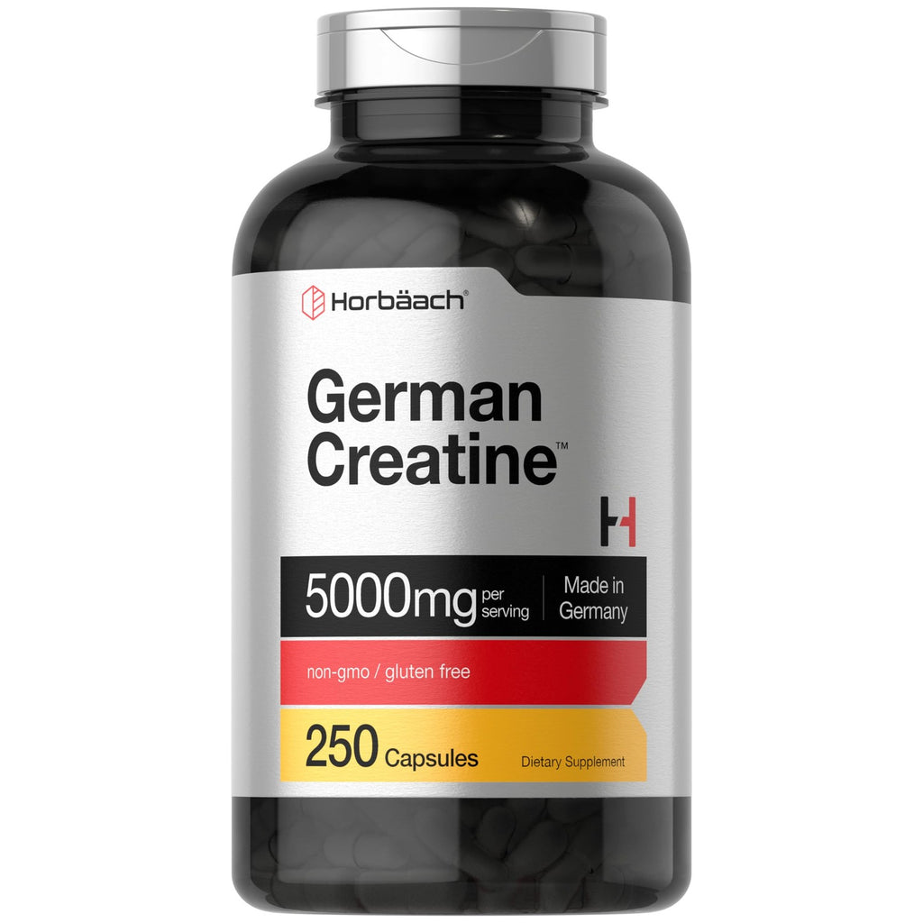 Horbaach German Creatine Monohydrate | 5000mg | 250 Powder Capsules