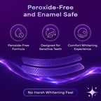 Purple Teeth Whitening Strips - 42 Count - Peroxide Free Color Correcting Whitening Strips - At Home Smile Care Kit