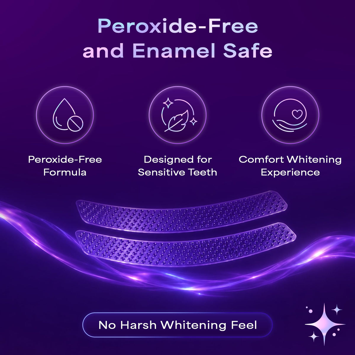 Purple Teeth Whitening Strips - 42 Count - Peroxide Free Color Correcting Whitening Strips - At Home Smile Care Kit