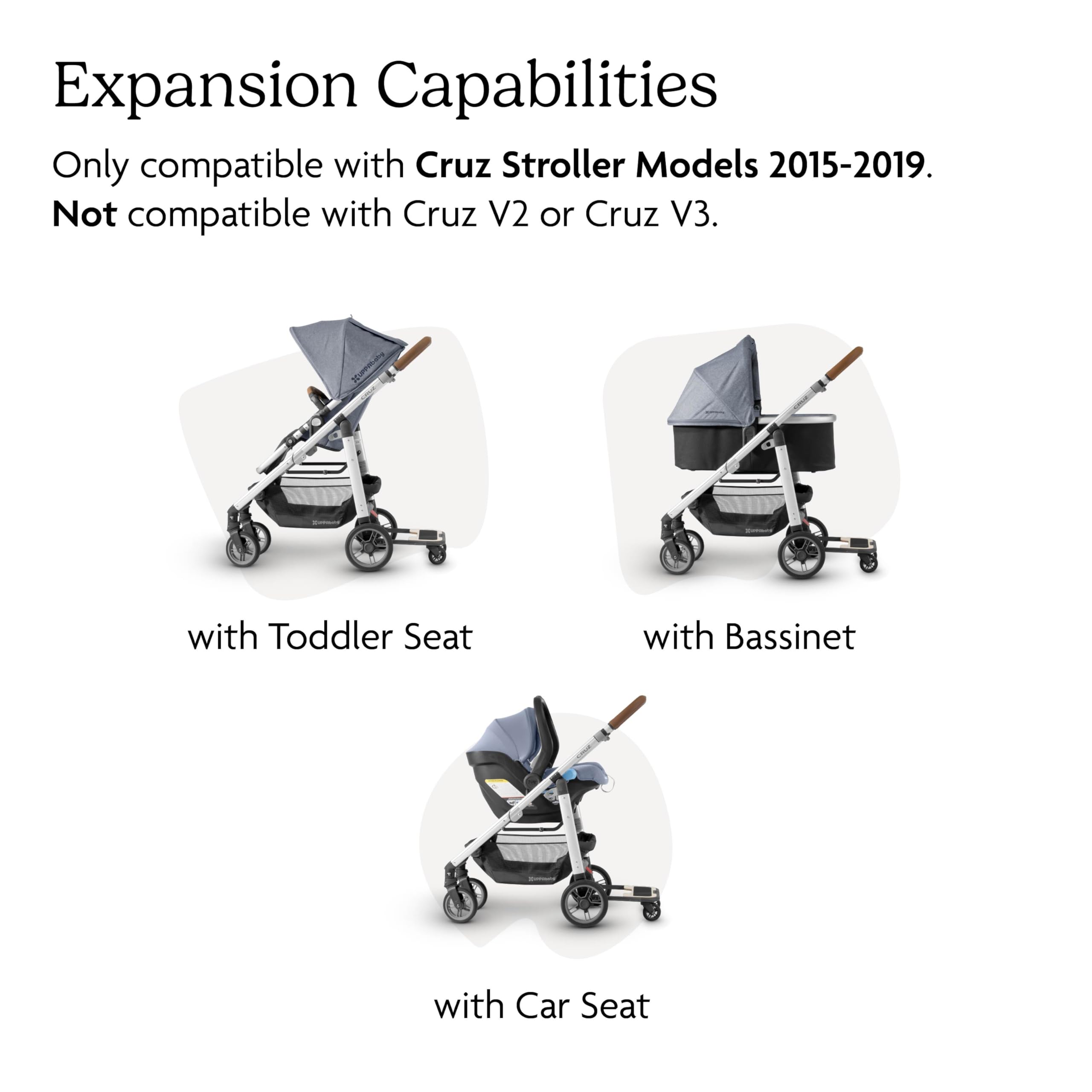 Buy now UPPAbaby Piggyback Ride-Along Board for Cruz Stroller Models 2015-2019 - Quick Attachment for Children to Stand + Stroll - 55 lbs. Weight Capacity,Black/Brown at indiglob india