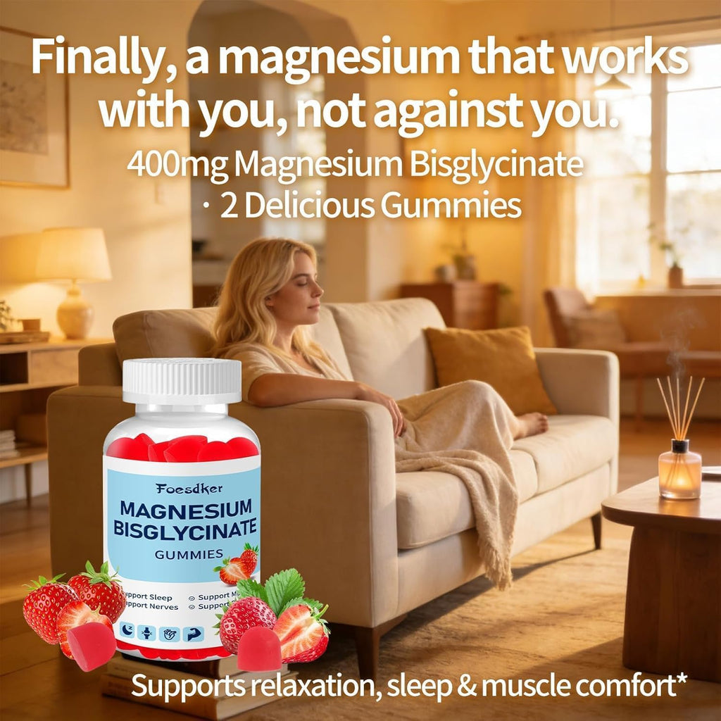 400mg Magnesium Bisglycinate Gummies,Support Sleep&Nervous,Overall Health