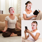 Wavytalk Red Light Therapy Mask for Face, Glow Time LED Face Mask 850nm NIR | for Anti-Fine Line, Acne, Skin Rejuvenation with 456 LED Chips, 3 Modes, Gift for Women Wife Mom