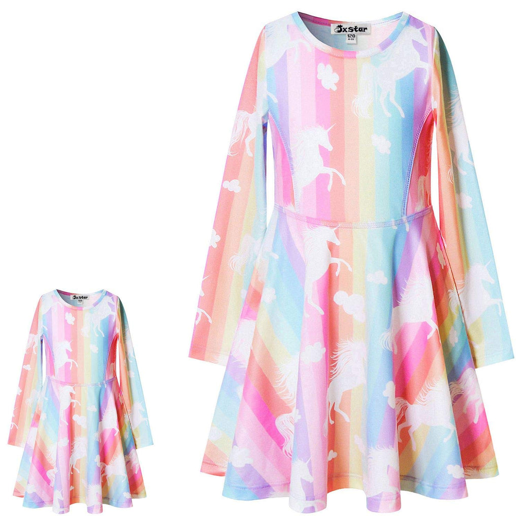 Buy now Long Sleeve Unicorn Dresses for Girls Kids 10 11 Matching 18 inch American Doll at indiglob india